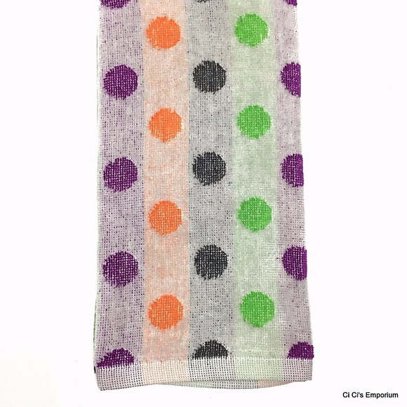 Happy Halloween Hand Towel Gray with Polka Dots 16 in x 25 in - Picture 3 of 4